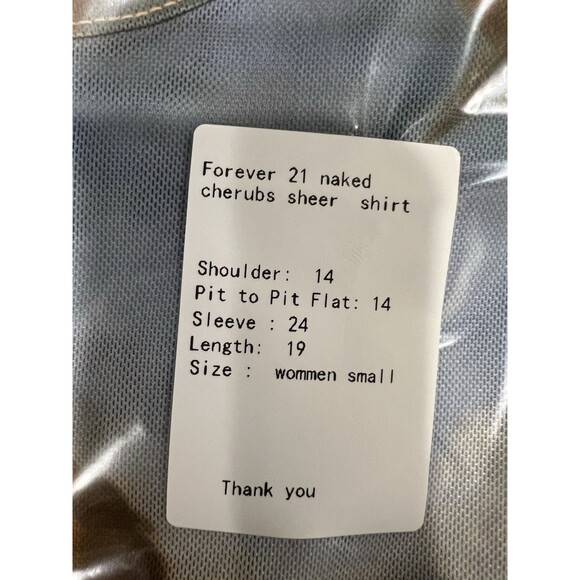 Forever 21 Ladies Crop Sheer Top Stretchy Renaissance Painting Long Sleeve Small - Picture 9 of 9